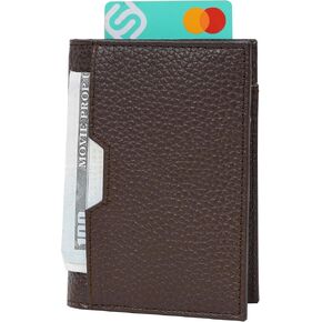 Decrum DISC Real Leather Card Holder For Men - RFID Blocking Slim Cardholder Mens Minimalist Gifts | [6112124641], Brown