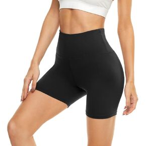 HIGHDAYS 5" Biker Shorts for Women - High Waist Tummy Control Stretch Spandex Workout Shorts for Yoga Running Athletic Gym