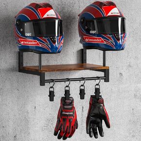 Helmet Rack Wall Mount, Motorcycle Helmet Holder Plate Rack Display Organizer with Motorcycle Accessories Helmet Hanger Wall Mount for Football Motorcycle (4 Pack)