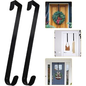 2 Pack 12 Inch Hangers for Front Door,Door Hanger, Door Hanger Hook, Door Hooks for Hanging, Over Door Hangers Hooks, Heavy Duty Wreath Hangers for Front Door, Metal Over The Door Single Hook