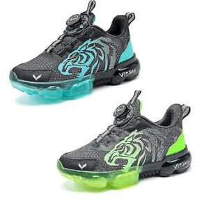 Kids Sneakers Running Tennis Shoes Black Blue Green Big Kid 5
