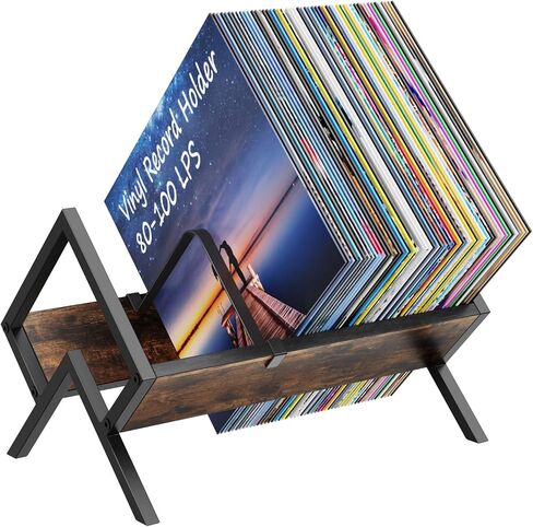 حامل تسجيل الفينيل - رف تخزين سجل الفينيل 80-100 LP، عرض سجل الفينيل سريع التجميع، منظم الفينيل للألبومات والمجلات والكتب والملفات in Kuwait