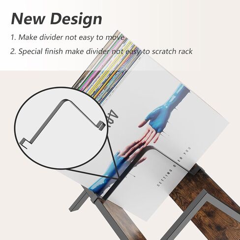 حامل تسجيل الفينيل - رف تخزين سجل الفينيل 80-100 LP، عرض سجل الفينيل سريع التجميع، منظم الفينيل للألبومات والمجلات والكتب والملفات in Kuwait