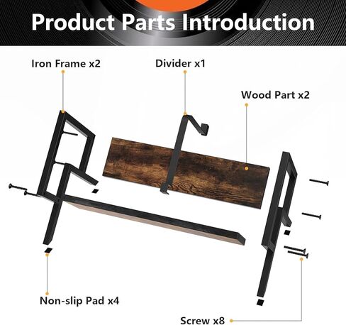 حامل تسجيل الفينيل - رف تخزين سجل الفينيل 80-100 LP، عرض سجل الفينيل سريع التجميع، منظم الفينيل للألبومات والمجلات والكتب والملفات in Kuwait