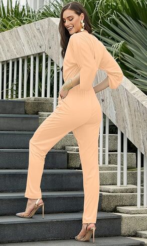 KOH KOH Womens Short Sleeve Sexy Semi Formal Cocktail One Piece Jumpsuit Romper in Kuwait