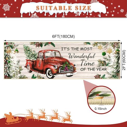 Ileading Christmas Tree Truck Runner Rug Non Slip Farmhouse Winter Hallway Runner Rug Washable Xmas Holiday Floor Runner Area Rug Soft Laundry Room Rug for Entryway Hallway Bathroom Bedroom Kitchen in Saudi Arabia