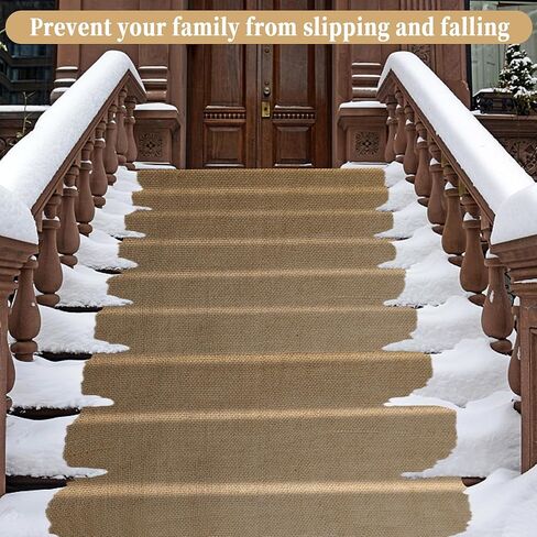 عبوتان من سجاد الجليد والثلج المقاوم للانزلاق - 29 × 79 بوصة سجادة من الخيش الطبيعي سجادة ثلج للباب الأمامي الخارجي والحديقة والممر والشرفة والسلالم in Kuwait