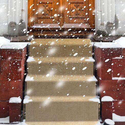 عبوتان من سجاد الجليد والثلج المقاوم للانزلاق - 29 × 79 بوصة سجادة من الخيش الطبيعي سجادة ثلج للباب الأمامي الخارجي والحديقة والممر والشرفة والسلالم in Kuwait