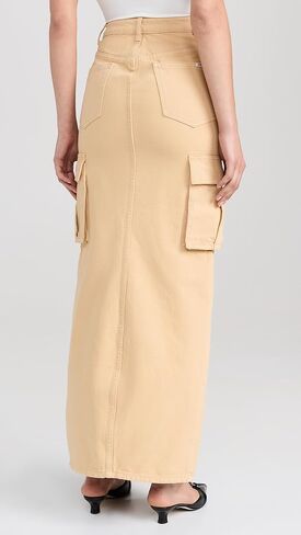 Self Portrait Women's Embellished Denim Cargo Maxi Skirt in Kuwait