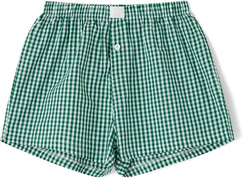 Y2k Plaid Shorts for Women Casual Elastic Waist Aesthetic Lounge Bottom Baggy Pajama Shorts Boxers Sleepwear in Saudi Arabia