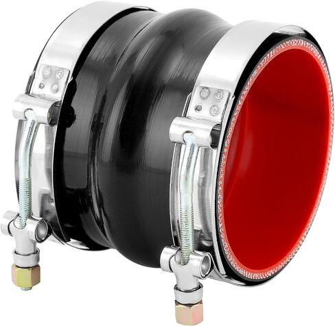 QWORK 4" Silicone Straight Hump Coupler with Clamps, 4-Ply, 4" ID & 4" Length Piping Connector with T-Bolt Clamps Hose in Saudi Arabia