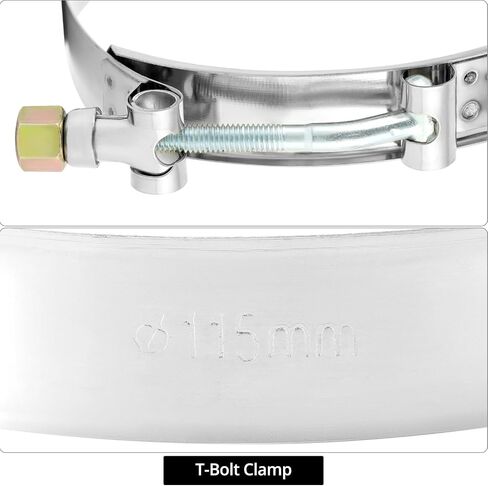 QWORK 4" Silicone Straight Hump Coupler with Clamps, 4-Ply, 4" ID & 4" Length Piping Connector with T-Bolt Clamps Hose in Saudi Arabia