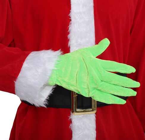 9PCS Adult Cosplay Costume,Green Monster Costume,Christmas Costume Set for Men,Santa Claus Outfit-Including Masks in Kuwait