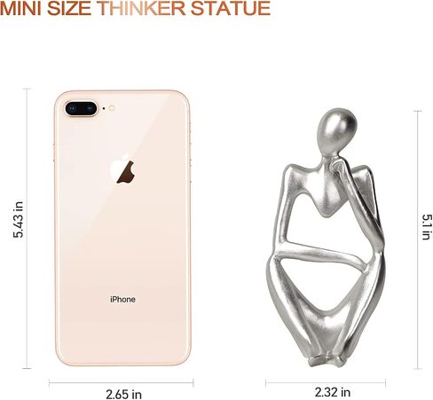 Sandstone Resin Thinker Style Abstract Sculpture Statue Collectible Figurines Home Office Bookshelf Desktop Decor(Small Sandstone,Left) in Kuwait