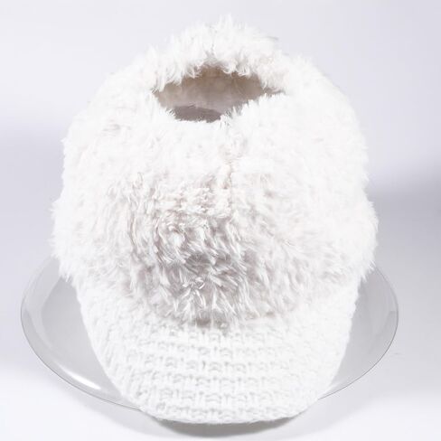 Furry Visor Hats for Women Knitted High Bun Ponytail Outdoor Golf Warm Cap in Saudi Arabia