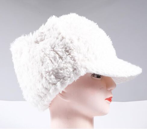 Furry Visor Hats for Women Knitted High Bun Ponytail Outdoor Golf Warm Cap in Saudi Arabia