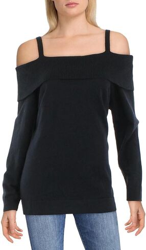 Anne Klein Womens Cold Shoulder Cashmere Black L in Saudi Arabia