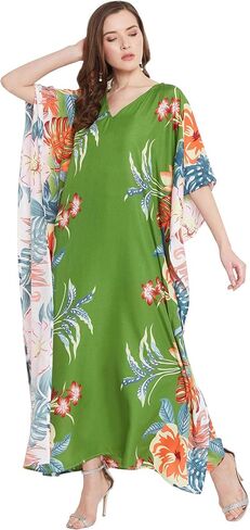 Oussum Women Long Maxi Plus Size Polyester Kaftan Caftan Gown Beach Party Casual Dress in Kuwait