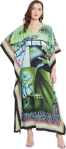 Oussum Women Long Maxi Plus Size Polyester Kaftan Caftan Gown Beach Party Casual Dress in Kuwait