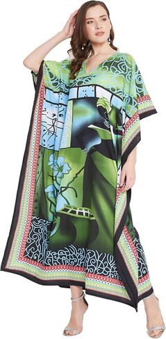 Oussum Women Long Maxi Plus Size Polyester Kaftan Caftan Gown Beach Party Casual Dress in Kuwait