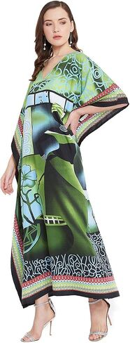 Oussum Women Long Maxi Plus Size Polyester Kaftan Caftan Gown Beach Party Casual Dress in Kuwait