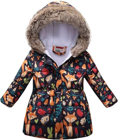 Happy Cherry Toddler Girls Winter Coats Clothes Warm Outwear Jacket Thick Windproof Parka Hooded in Saudi Arabia