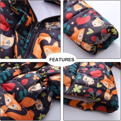 Happy Cherry Toddler Girls Winter Coats Clothes Warm Outwear Jacket Thick Windproof Parka Hooded in Saudi Arabia