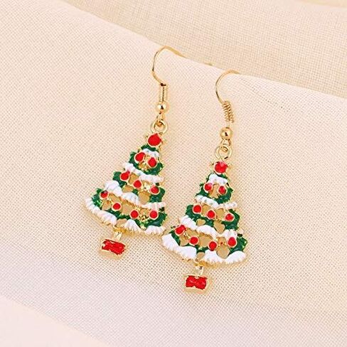 Holiday Stud Drop Christmas Earrings - Fashion Earrings with Candy Snowflake Tree Thanksgiving Birthday Gift Cute Jewelry for Girls Kids Teens Women 10 Pairs in Saudi Arabia