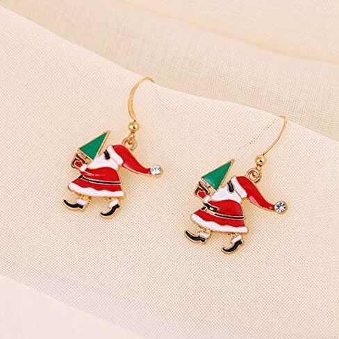 Holiday Stud Drop Christmas Earrings - Fashion Earrings with Candy Snowflake Tree Thanksgiving Birthday Gift Cute Jewelry for Girls Kids Teens Women 10 Pairs in Saudi Arabia