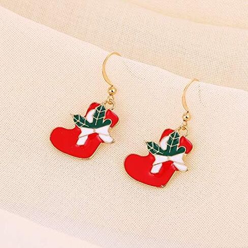 Holiday Stud Drop Christmas Earrings - Fashion Earrings with Candy Snowflake Tree Thanksgiving Birthday Gift Cute Jewelry for Girls Kids Teens Women 10 Pairs in Saudi Arabia