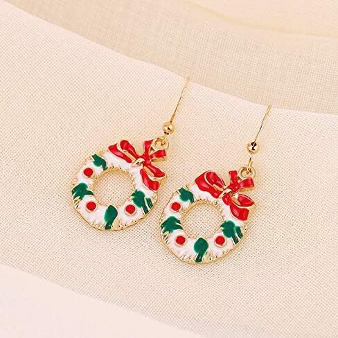 Holiday Stud Drop Christmas Earrings - Fashion Earrings with Candy Snowflake Tree Thanksgiving Birthday Gift Cute Jewelry for Girls Kids Teens Women 10 Pairs in Saudi Arabia