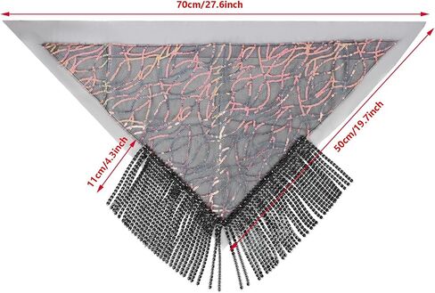 IPENNY Womens Fringed Rhinestone Bandana, Disco Party Paisley Sparkly Bandanas with Rhinestone Fringe in Kuwait