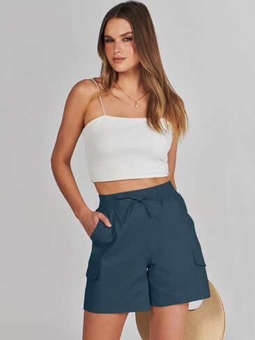ANRABESS Womens Summer Shorts 2025 Dressy Casual Hiking Cargo Shorts Trendy Outdoor Outfits 6 Pockets in Kuwait