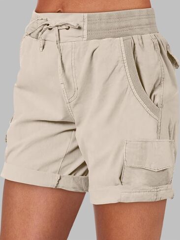 ANRABESS شورت صيفي نسائي 2025 أنيق غير رسمي للتنزه سيرًا على الأقدام ملابس عصرية للخروج 6 جيوب in Kuwait