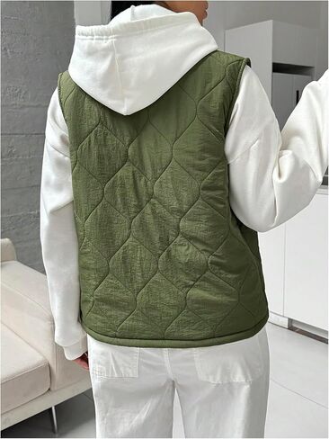 SOLY HUX Women's Zip Up Fleece Outerwear Vest Sleeveless Winter Coats with Pocket in Saudi Arabia