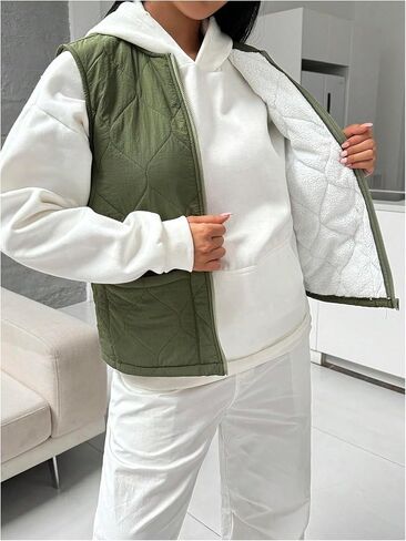SOLY HUX Women's Zip Up Fleece Outerwear Vest Sleeveless Winter Coats with Pocket in Saudi Arabia