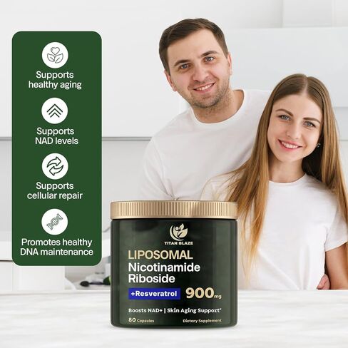 NAD+ Nicotinamide Riboside with Resveratrol & Quercetin NMN Alternative – Premium Anti-Aging Supplement for Energy, Focus, and Cellular Support – 80 High-Purity Capsules 900mg in Saudi Arabia