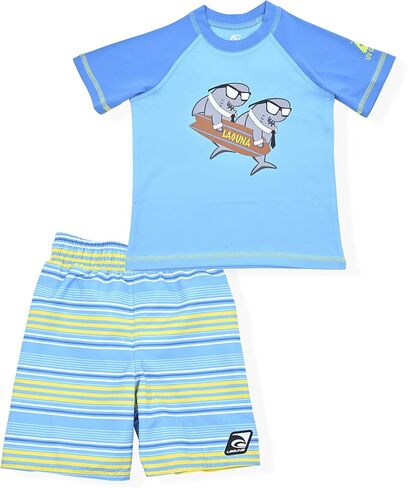 LAGUNA Boys Rash Guard Swimwear Set UPF 50+ Sun Protection 2 Piece Swim Set Trunks and Shirt Bathing Suit in Saudi Arabia