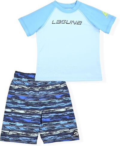 LAGUNA Boys Rash Guard Swimwear Set UPF 50+ Sun Protection 2 Piece Swim Set Trunks and Shirt Bathing Suit in Saudi Arabia