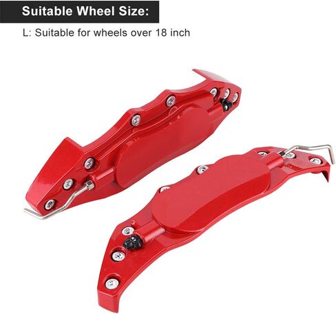Brake Caliper Covers, Left Right Universal Red Aluminium Alloy Brake Caliper Covers, For 16-17 Inch Wheels (L) in Saudi Arabia