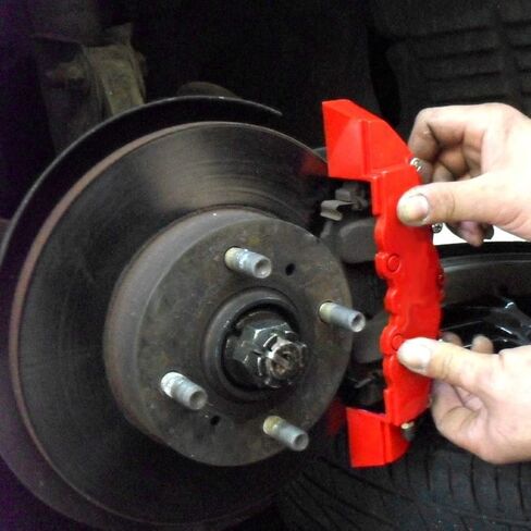 Brake Caliper Covers, Left Right Universal Red Aluminium Alloy Brake Caliper Covers, For 16-17 Inch Wheels (L) in Saudi Arabia