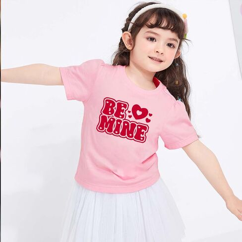 Toddler Girls Valentine's Day Shirt Cute Love Heart T-Shirts Kids Valentine's Day Shirts 2-10 Years in Saudi Arabia