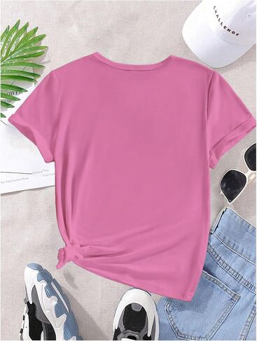 SweatyRocks Girl's Graphic T Shirt Short Sleeve Crew Neck Summer Casual Tee Tops in Kuwait