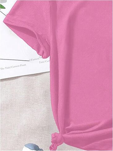 SweatyRocks Girl's Graphic T Shirt Short Sleeve Crew Neck Summer Casual Tee Tops in Kuwait