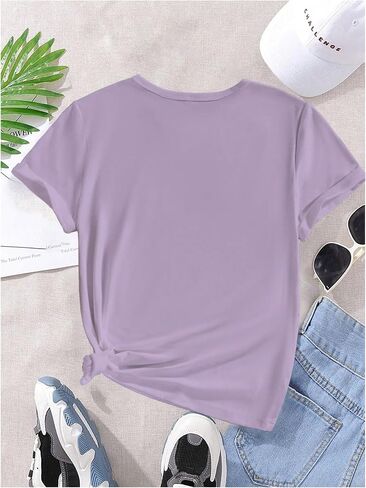 SweatyRocks Girl's Graphic T Shirt Short Sleeve Crew Neck Summer Casual Tee Tops in Kuwait