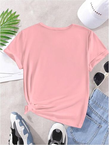 SweatyRocks Girl's Graphic T Shirt Short Sleeve Crew Neck Summer Casual Tee Tops in Kuwait