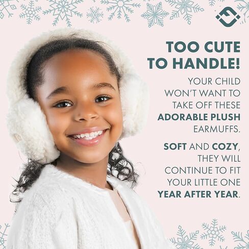 Funky Junque Winter Ear Muffs for Kids Girl Boy Fuzzy Cozy Warm Earmuffs Adjustable Cold Weather Ear Warmer Ages 4-12 in Kuwait