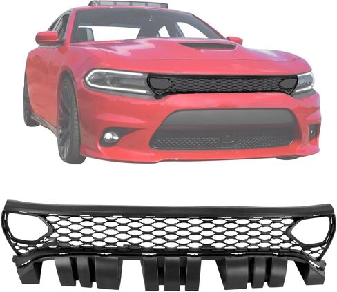 68417502AA مجموعة الشبكة العلوية الأمامية المتوافقة مع دودج تشارجر SRT Scat Pack R/T Daytona GT SXT SE Pursuit 2015-2023 شبكة أمامية علوية مع إطارين جانبيين in Saudi Arabia