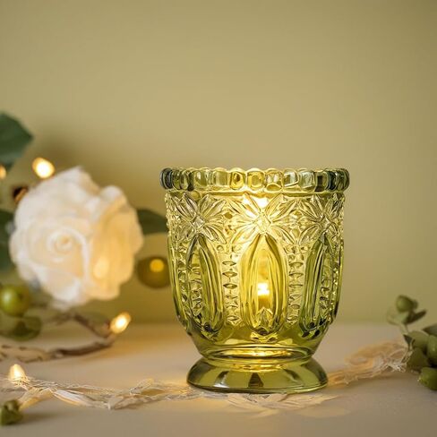 Koyal Wholesale Jewel Tone Votive Vintage Glass Candle Holders, 6-Pack, Multicolor Jewel Candle Set of Votives in Saudi Arabia