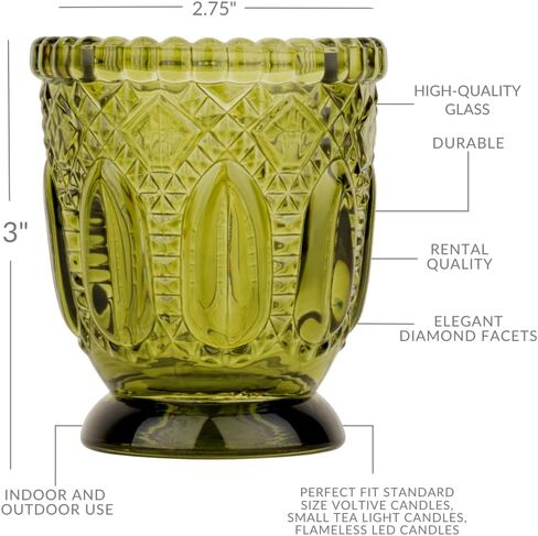 Koyal Wholesale Jewel Tone Votive Vintage Glass Candle Holders, 6-Pack, Multicolor Jewel Candle Set of Votives in Saudi Arabia